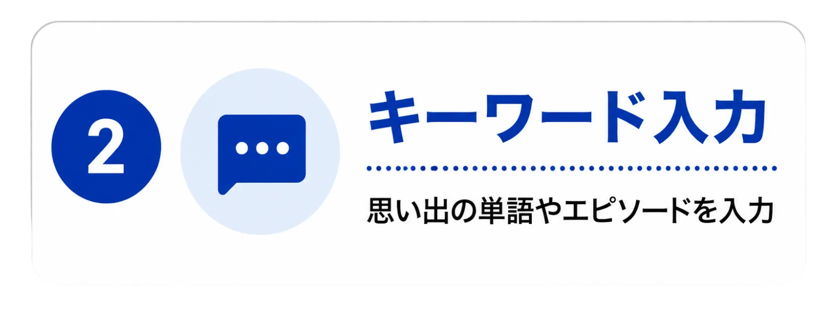 ステップ2 キーワード入力：思い出の単語やエピソードを入力